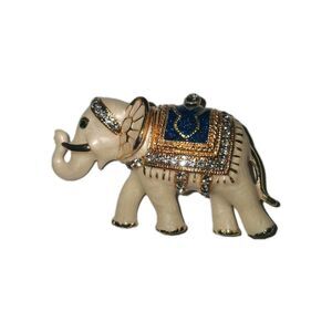 Vintage Rhinestone Elephant Pin Brooch